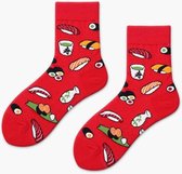 Sushi sokken rood| Unisex Maat 36-41 |Dames, heren, -of kindersok