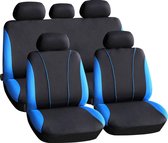 Universele stoelhoezen auto - Zwart/Blauw - Stoelhoes voor in de auto - Complete set - Stoelhoezenset