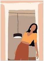 Schilderij / Canvas Poster Abstract - Female in Frame