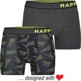 Happy Shorts 2-Pack Boxershorts Heren Neon Triangle - Maat  XL