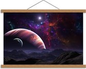 Schoolplaat – Planeten met de Sterren - 60x40cm Foto op Textielposter (Wanddecoratie op Schoolplaat)
