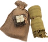 madeathand Mustard Stone Washed - CADEAU VOOR HAAR - HAMAMDOEK - BAD PAKKET