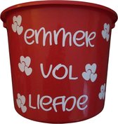 Cadeau Emmer - Emmer vol Liefde - 12 liter - rood - cadeau - geschenk - gift - kado - valentijn - surprise