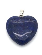 Lapis lazuli edelstenen hart hanger 2.5 cm blauw communicatie steen