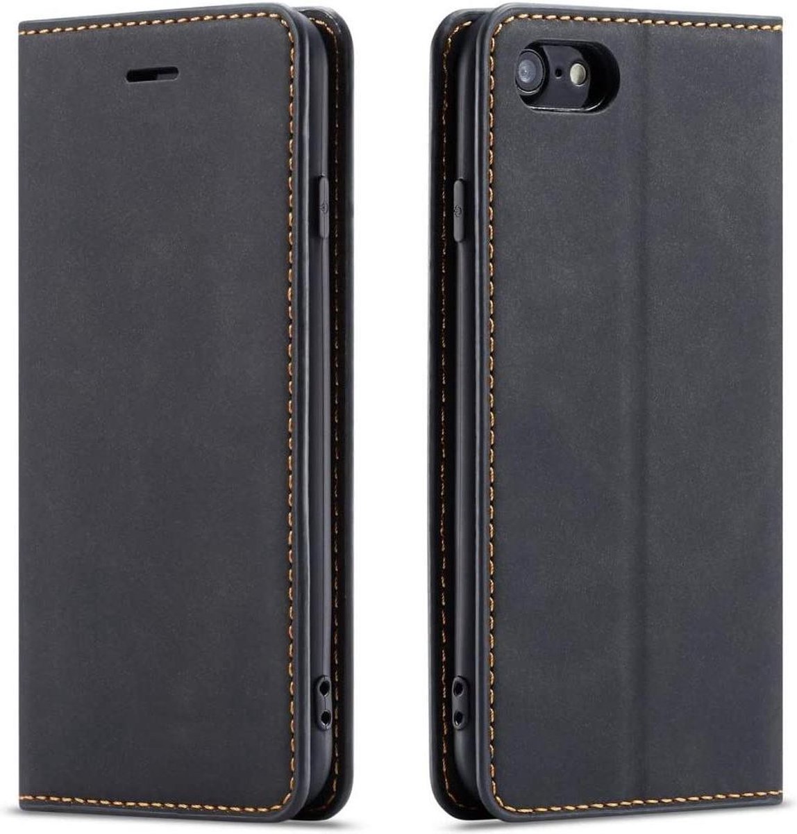 Geschikt voor Apple iPhone SE 2020 Bookcase | Zwart | Pasjeshouder | Portemonnee hoesje