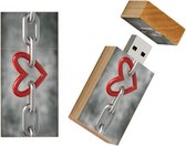 I love you hout rechthoek usb stick 32gb model 1017 – Valentijnsdag cadeau, Liefde cadeau, ik hou van jou, valentijn cadeautje,