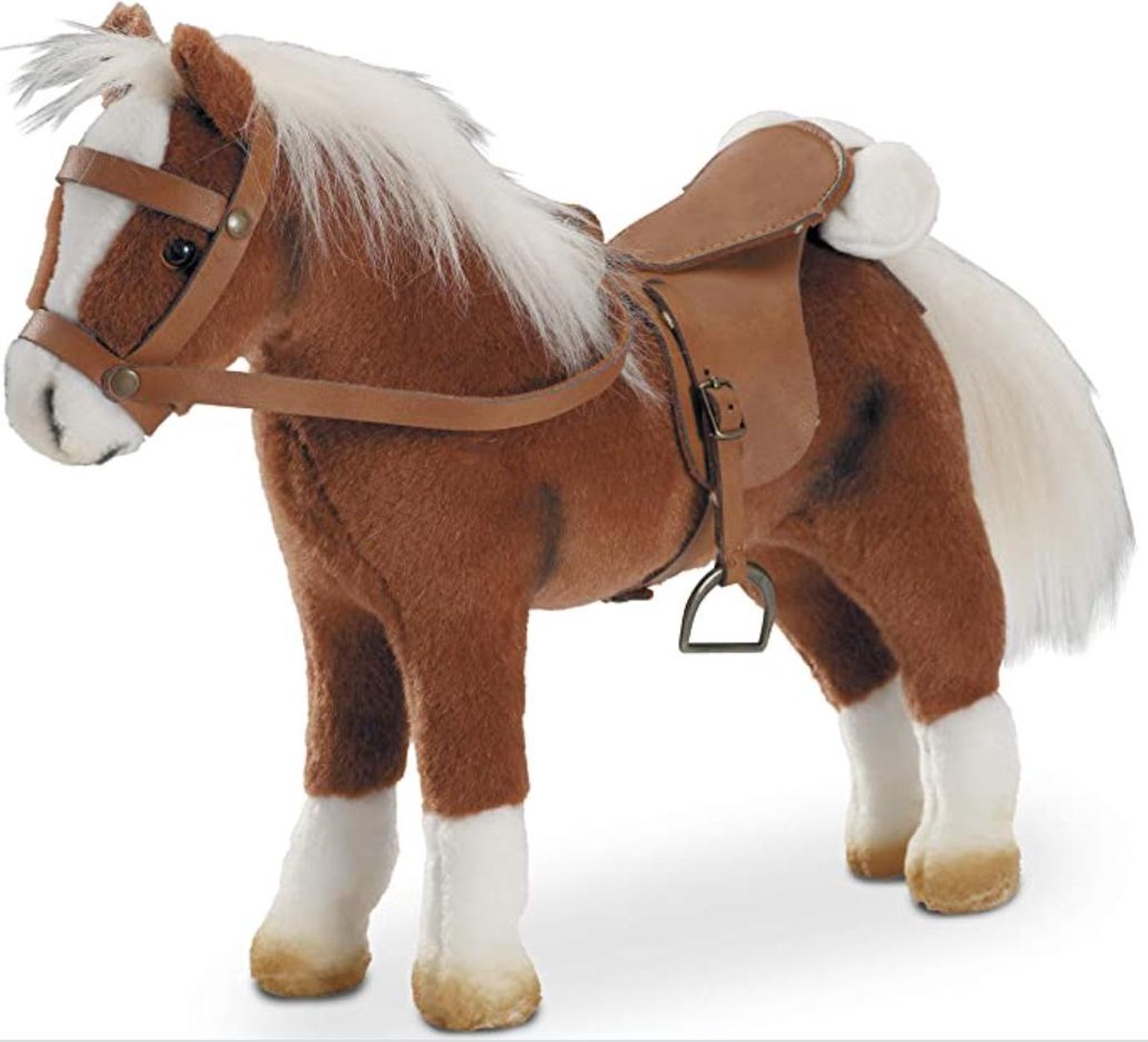 Bruin Pluche Pony Show Springen Toernooi Winnaar - Poppen accessoire - Geschikt voor alle staande poppen tot 50 cm - Geschikt voor leeftijdsgroep 3+