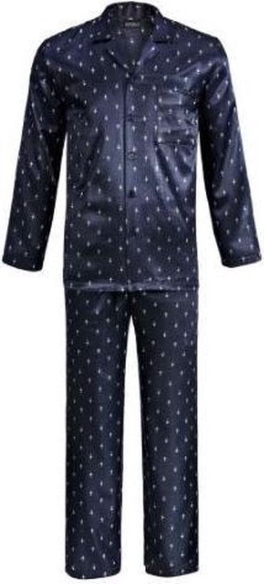 Blauwe satijnen pyjama heren van Ringella - 48 | bol.com