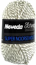Scheepjes Super Noorse Wol (Neveda) 5 bollen a 50 gram,  grijs/wit (1702) inclusief GRATIS digitale toerenteller