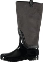 Xq Footwear Regenlaarzen Hoog Dames Rubber/suède Zwart Maat 38