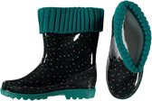 Xq Footwear Regenlaarzen Junior Rubber/eva Zwart/groen Maat 25