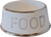 Voerbak Hond Food Wit/Zilver - 18 CM