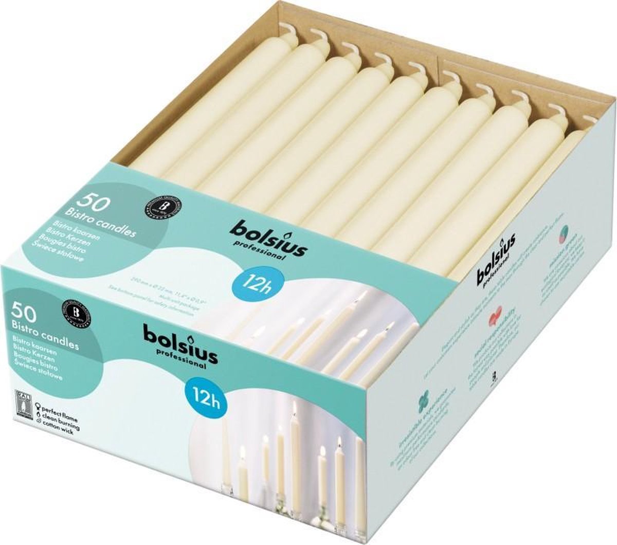 Bolsius Dinerkaars - 290/22 mm - 50 stuks - Ivoor