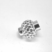 Magneetsluiting Shamballa crystal Ø 14 mm, mooi voor maken van ketting en armband. mooi groot met veel kristalletjes.