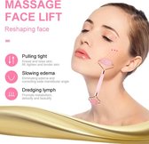 Rose Quartz roller - Gezichtroller - Rozenkwarts - Natuursteen - Jade roller - Massage roller - Face & Body Roller - Dubbelzijdige roller - Gezicht en Lichaam - Liften - Massage - Anti age ma