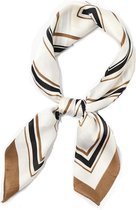 MINIIYOU® Elegant Stijlvol Dames haar sjaal - beige strepen- hals sjaaltje 68x68 cm | Neksjaaltje
