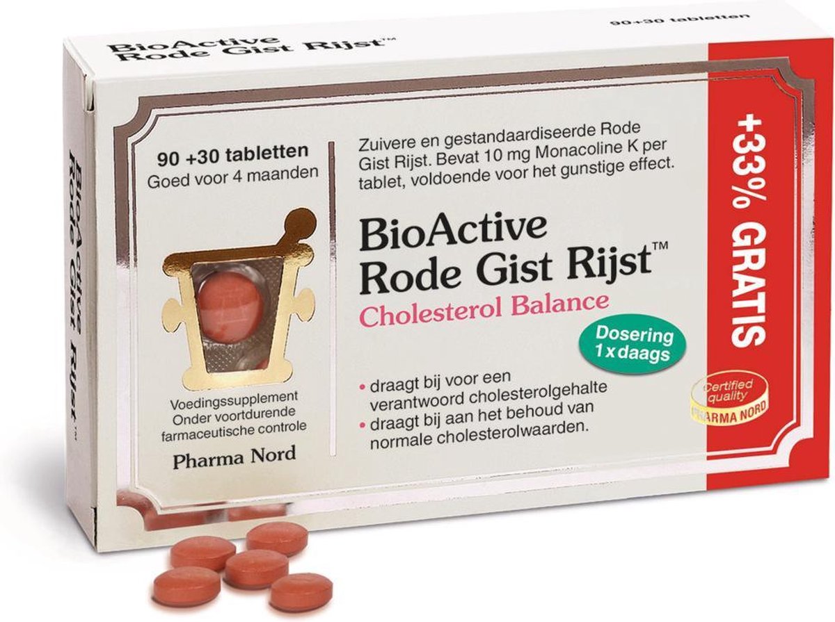 Bio Rode Gist Rijst Bio active rode gist rijst 90 + 30 gratis | bol.com