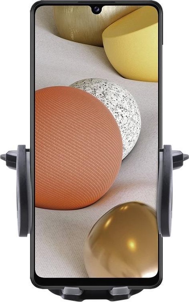 Shop4 - Samsung Galaxy A42 5G Autohouder Verstelbare CD Houder Zwart met Draaiklem Zwart