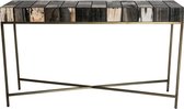 Luxe Sidetable Kast - Sidetable - Tafel - Sidetafel - Industriële Kast - Halmeubel - Wandtafel - Dressoir - Industrieel - Metaal - Zwart - Antraciet - 125 cm breed
