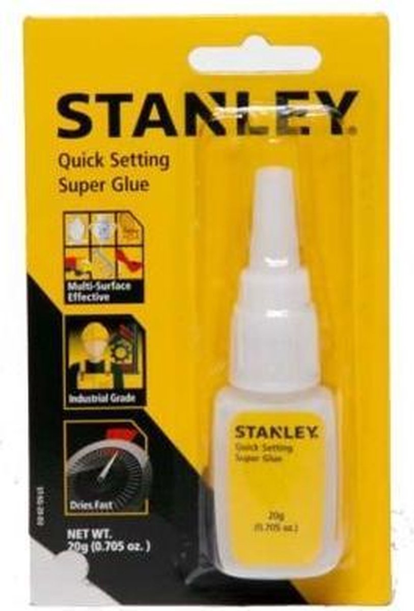 Stanley Super secondelijm snelle werking - 20 gram