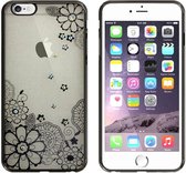 Hoesje CoolSkin Bumper - Telefoonhoesje voor Clear Apple iPhone 5/5S/SE - Bloemenprint zwart