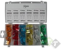 steekzekeringen - autozekering 120 delig - 5, 10, 15, 20, 25, 30 ampère
