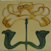 Klassieke Keramische tegels - Art Nouveau tegel bloemen - Set van 10