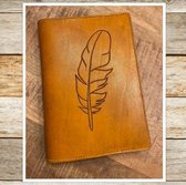 DyLeatherDesign- Agenda- 100% Runderleer- Veer- Leer- Ambachtelijk product- Large A5 formaat- Bruin
