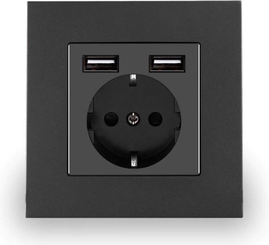 kader schot Beginner USB stopcontact - USB stopcontact inbouw - Inbouw wandcontactdoos - USB  stopcontact... | bol.com