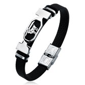 Ram / Aries - Leren Armband met Stalen Sterrenbeeld - Astrologie - Zwart - Armbanden Heren Dames - Cadeau voor Man