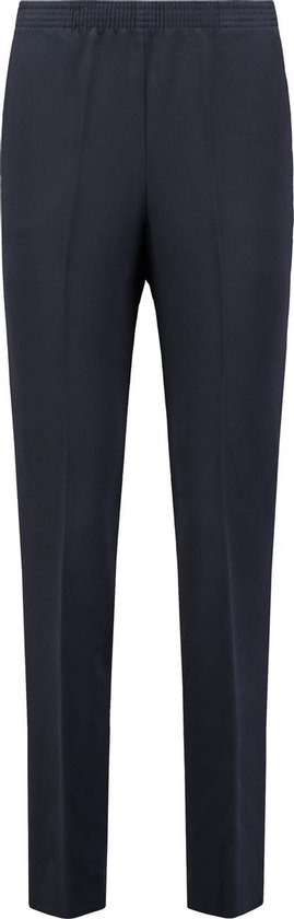 Pantalon femme Coraille, Anke avec ceinture élastique, bleu marine, taille 48 (tailles 36 à 52) stretch, qualité fine, sans fermeture éclair, poches latérales