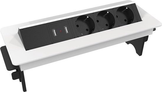Patch Exclusief zwavel Quickbox inbouw stekkerdoos wit met USB laders | bol.com