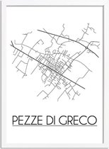 Pezze di Greco Italië Plattegrond poster A4 + fotolijst wit (21x29,7cm) - DesignClaud
