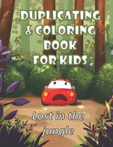 Duplicating and coloring book for kids - Lost in the jungle