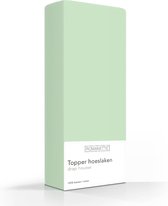 Luxe Katoen Lits-jumeaux Extra Lang Topper Hoeslaken Groen | 180x220 | Fijn Geweven | Zacht en Ademend