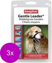 Beaphar Gentle Leader Zwart - Hondenopvoeding - 3 x Medium Middel