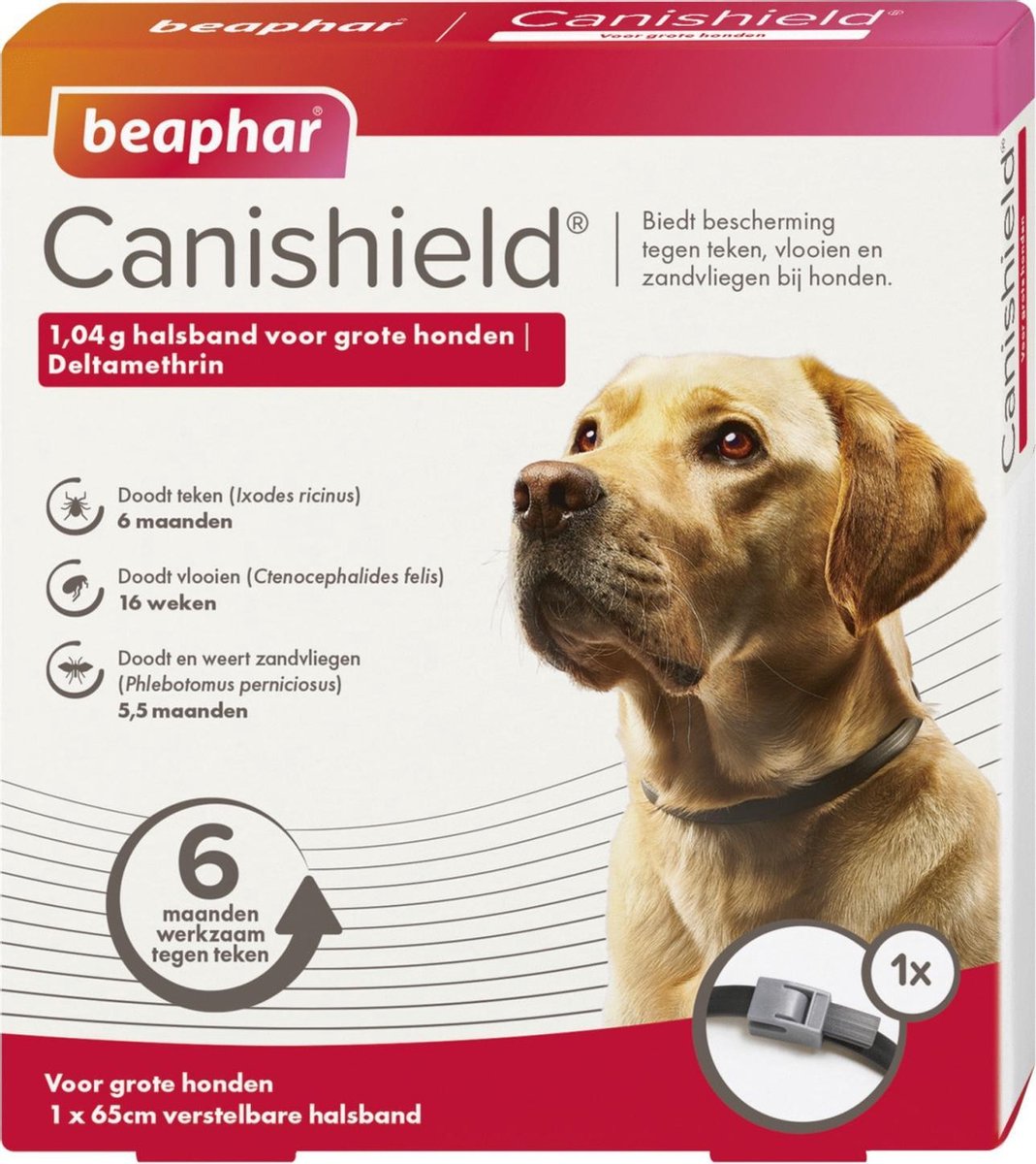 Beaphar Canishield anti vlooien en teken halsband L 65 cm