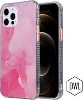 Samsung A51 hoesje siliconen - marmer roze | Samsung Galaxy A51 case | TPU transparant back cover