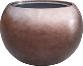 Maxim bloempot bowl taupe zilver 60cm breed | Luxe brede ronde grote bloempot plantenbak vaas vazen | taupe zilveren bruin metallic