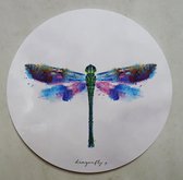 Muurcirkel wandbord "Dragonfly"