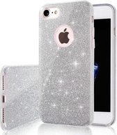 Apple iPhone SE 2020 Backcover - Zilver - Glitter Bling Bling - TPU case