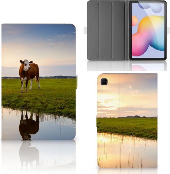 Tablet Book Cover Samsung Galaxy Tab S6 Lite | Tab S6 Lite 2022 Cover met Magneetsluiting met Foto Super als Cadeau voor Oma Koe