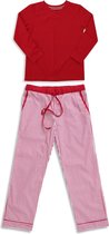 La-V pyjama sets voor Meisjes  met gestreepte katoen broek  Rood 170-176