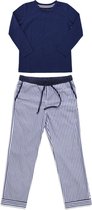 La-V pyjama sets voor Meisjes met gestreepte katoen broek donkerblauw 152-158