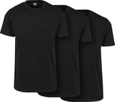 Heren T-Shirt 3-Pack basic color - dikke kwaliteit zw/zw/zw