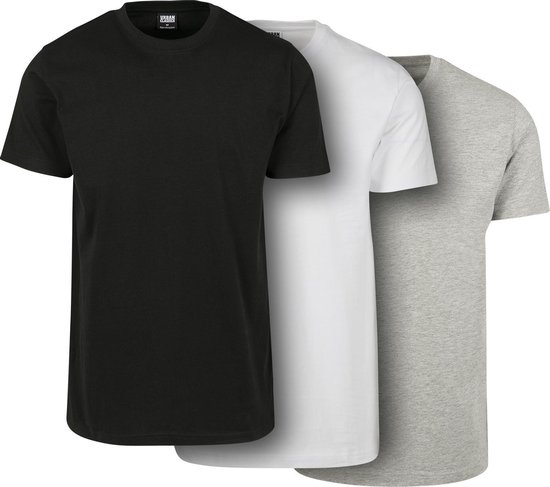 Heren T-Shirt 3-Pack basic color - dikke kwaliteit zw/wi/gr | bol.com