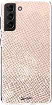 Casetastic Samsung Galaxy S21 Plus 4G/5G Hoesje - Softcover Hoesje met Design - Snake Coral Print