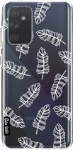 Casetastic Samsung Galaxy A72 (2021) 5G / Galaxy A72 (2021) 4G Hoesje - Softcover Hoesje met Design - Feathers Outline Print