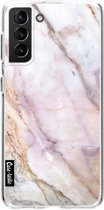 Casetastic Samsung Galaxy S21 Plus 4G/5G Hoesje - Softcover Hoesje met Design - Pink Marble Print