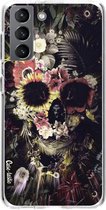 Casetastic Samsung Galaxy S21 4G/5G Hoesje - Softcover Hoesje met Design - Garden Skull Print